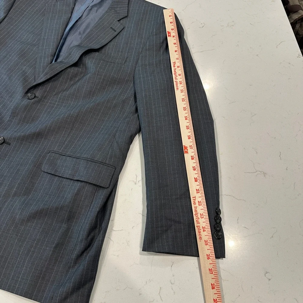 Ralph Lauren Mens 50R Gray Pinstripe Wool Blazer Dillard's Two Button Sport Coat